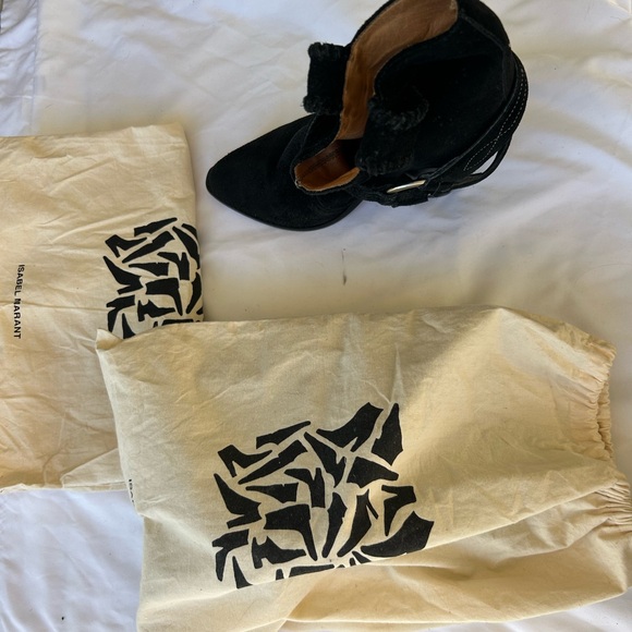 ISABEL MARANT ETOILE RAWSON BLACK SUEDE ANKLEE BOLTS - Picture 3 of 6